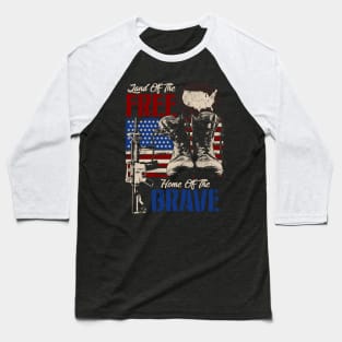 Land Of The Free Home Of The Brave Baseball T-Shirt